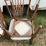 Set 4 chairs white vintage year 60