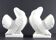Manufacture de saint-clément, 1930s, pair of bookends figuring pigeons.