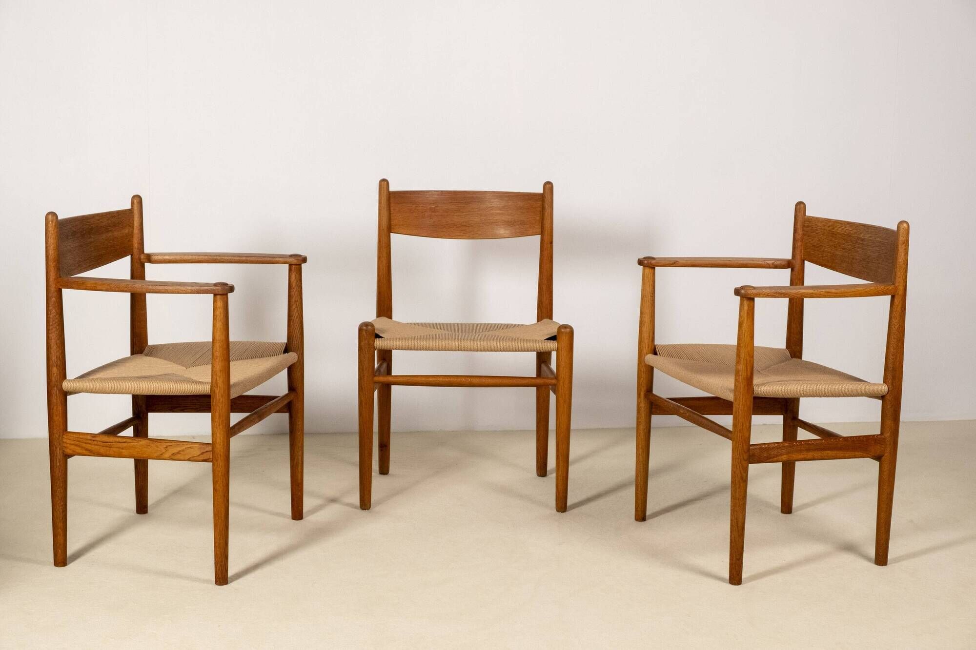 2x Hans J. Wegner CH37 in oiled oak, 1970s Denmark