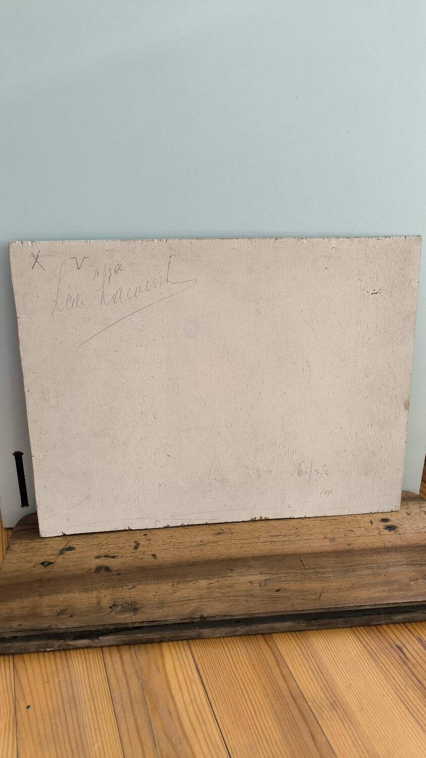 Vintage oil painting signed seaside landscape