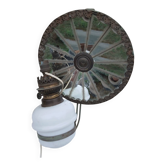 Antique oil wall lamp – Sun mirror and white opaline