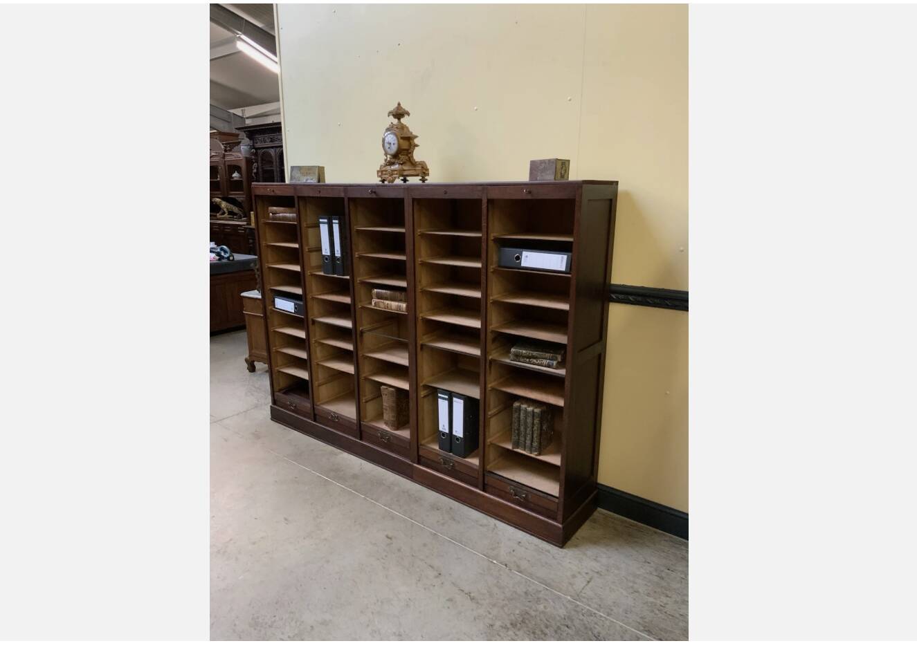 Antique Art Deco roller shutter archive cabinet