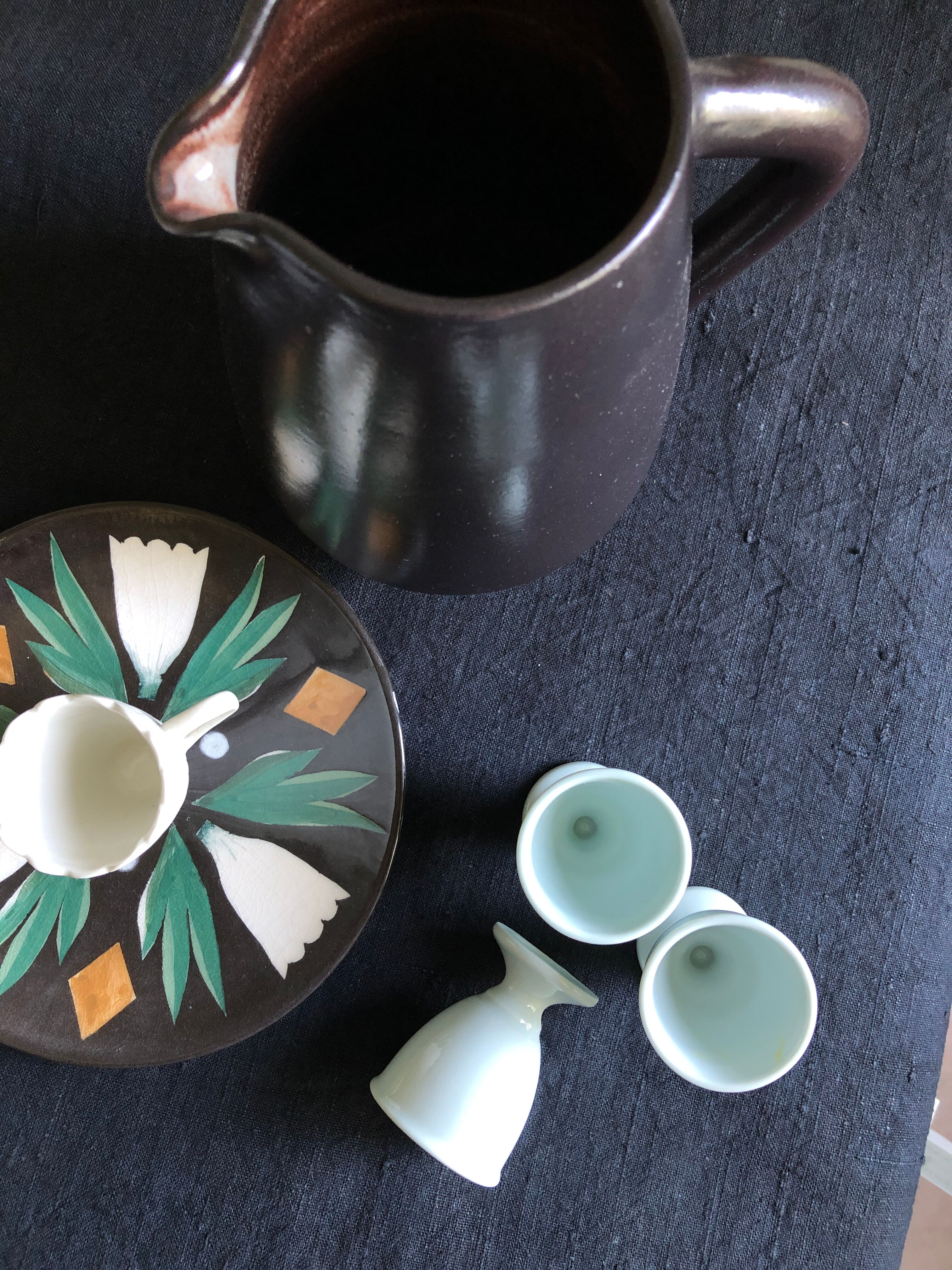 Black tinted hemp harvest tablecloth