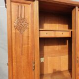 Library cabinet Art Deco columns with godrons