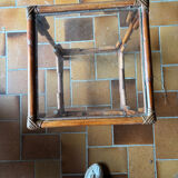 Bamboo and glass side table, 1970s