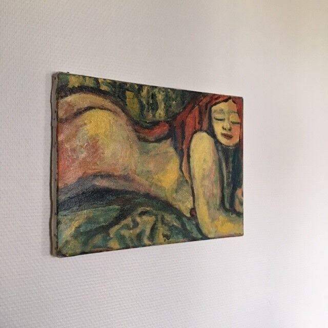 Table nude woman lying 30X40