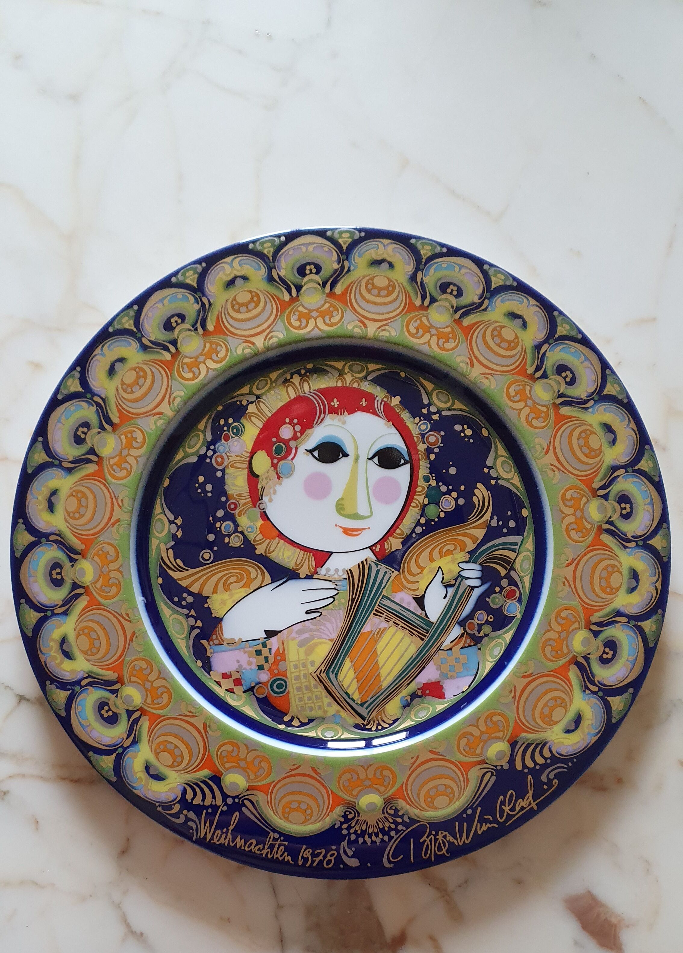 Decorative plate Rosenthal design Bjorn Wiinblad 1978