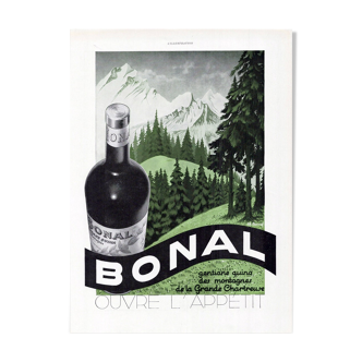 Affiche vintage années 30 Bonal 30x40cm