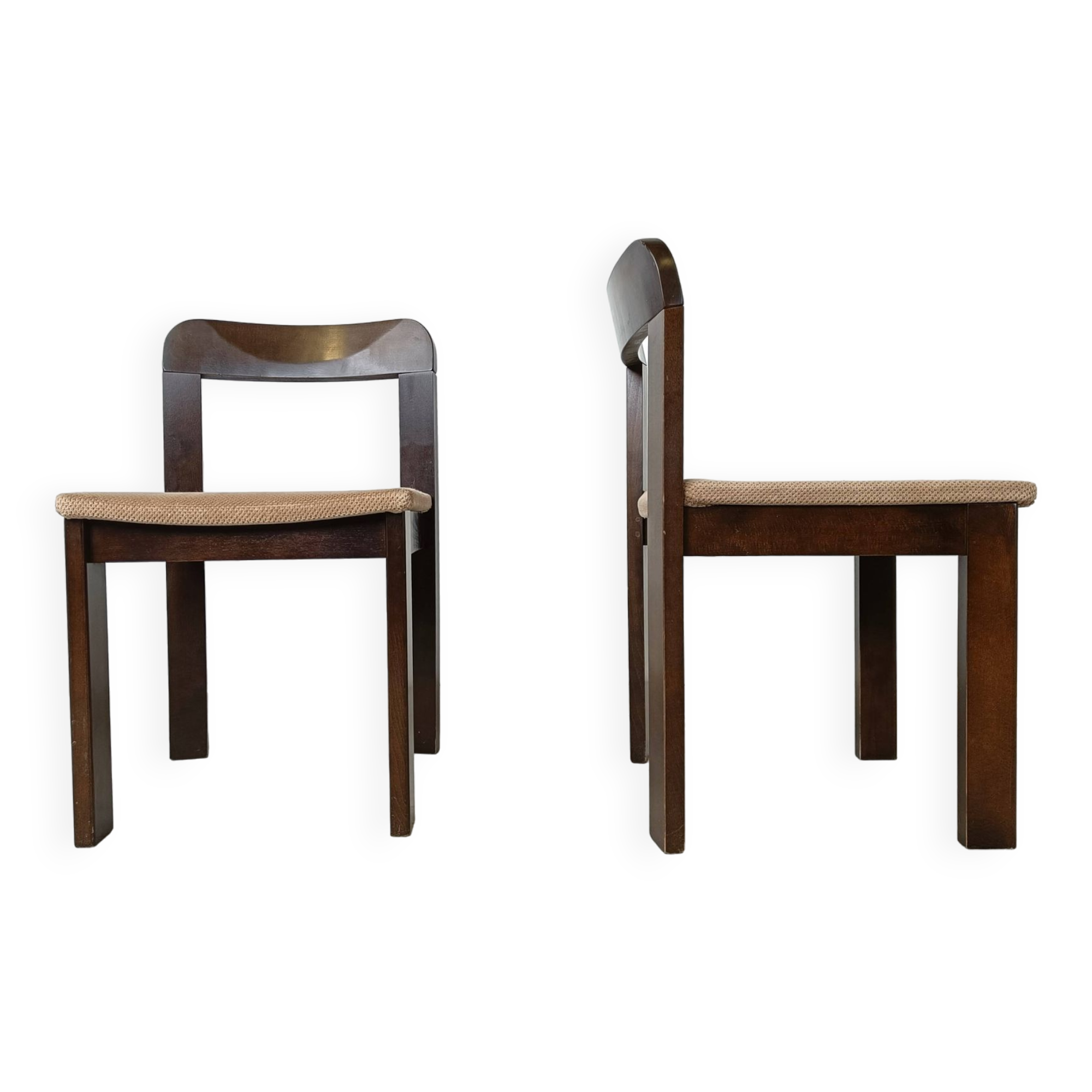 Vintage brutalist dining chairs, set of 6 - 1970s