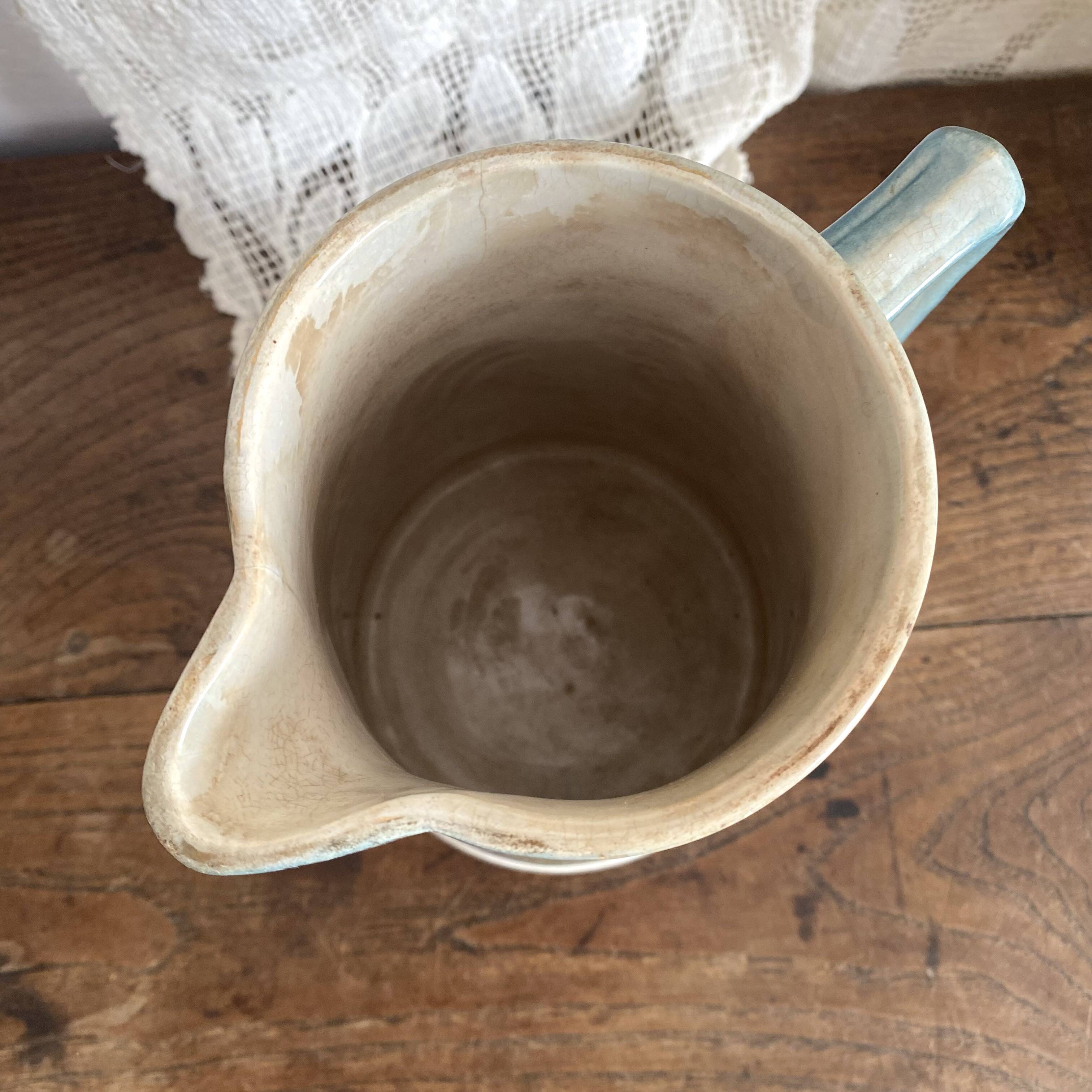 Antique Hamage earthenware pitcher, early 20th century