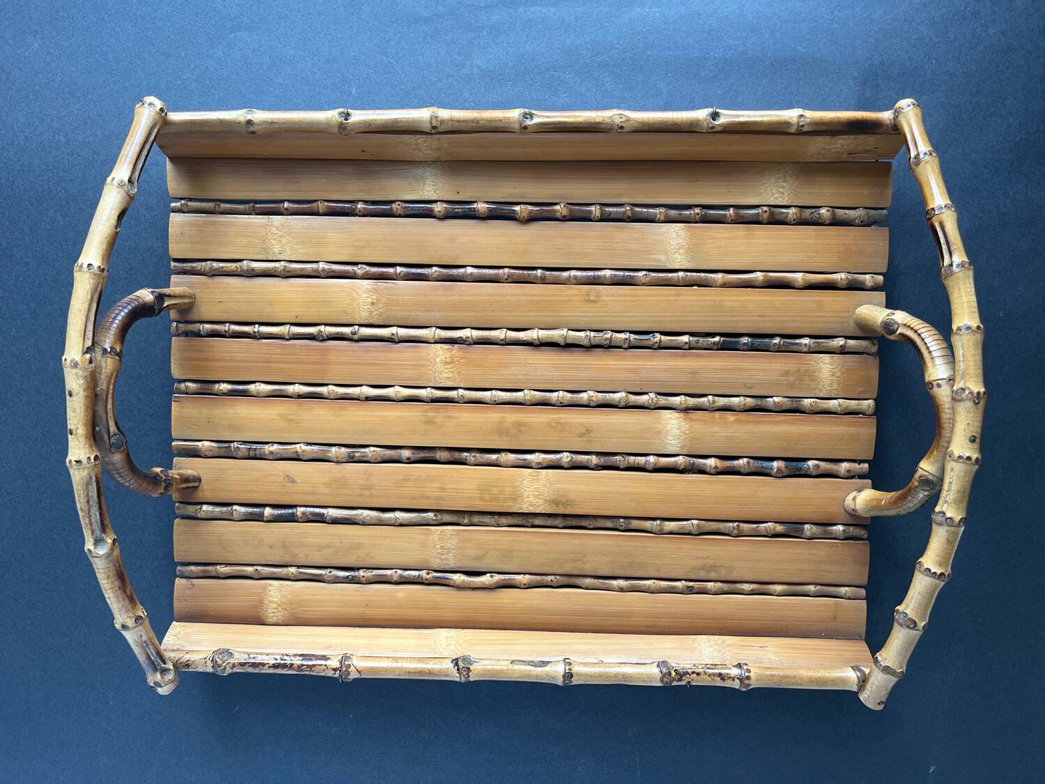 Vintage rattan tray