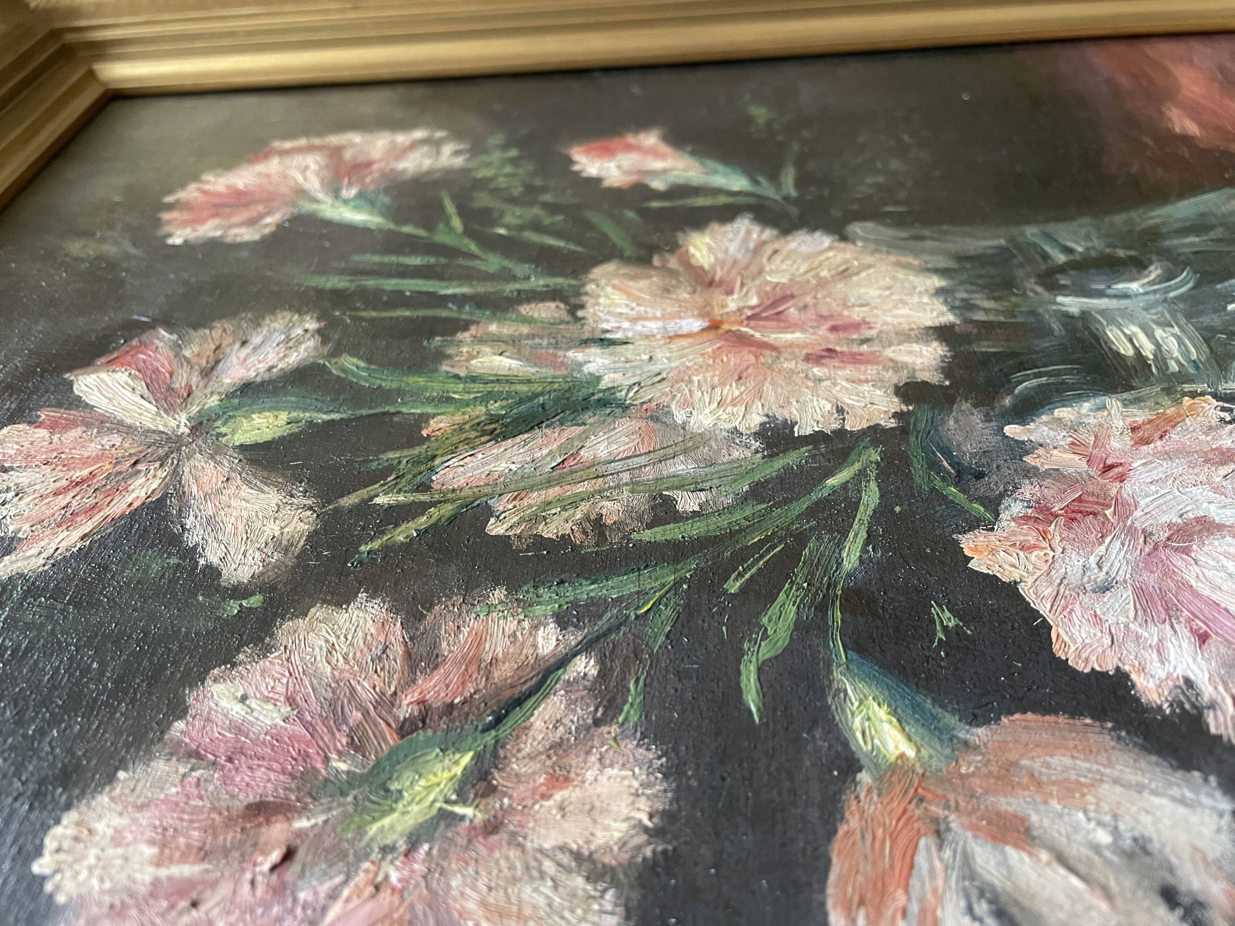Huile sur bois bouquet