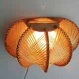 1960s wooden wall light sconce