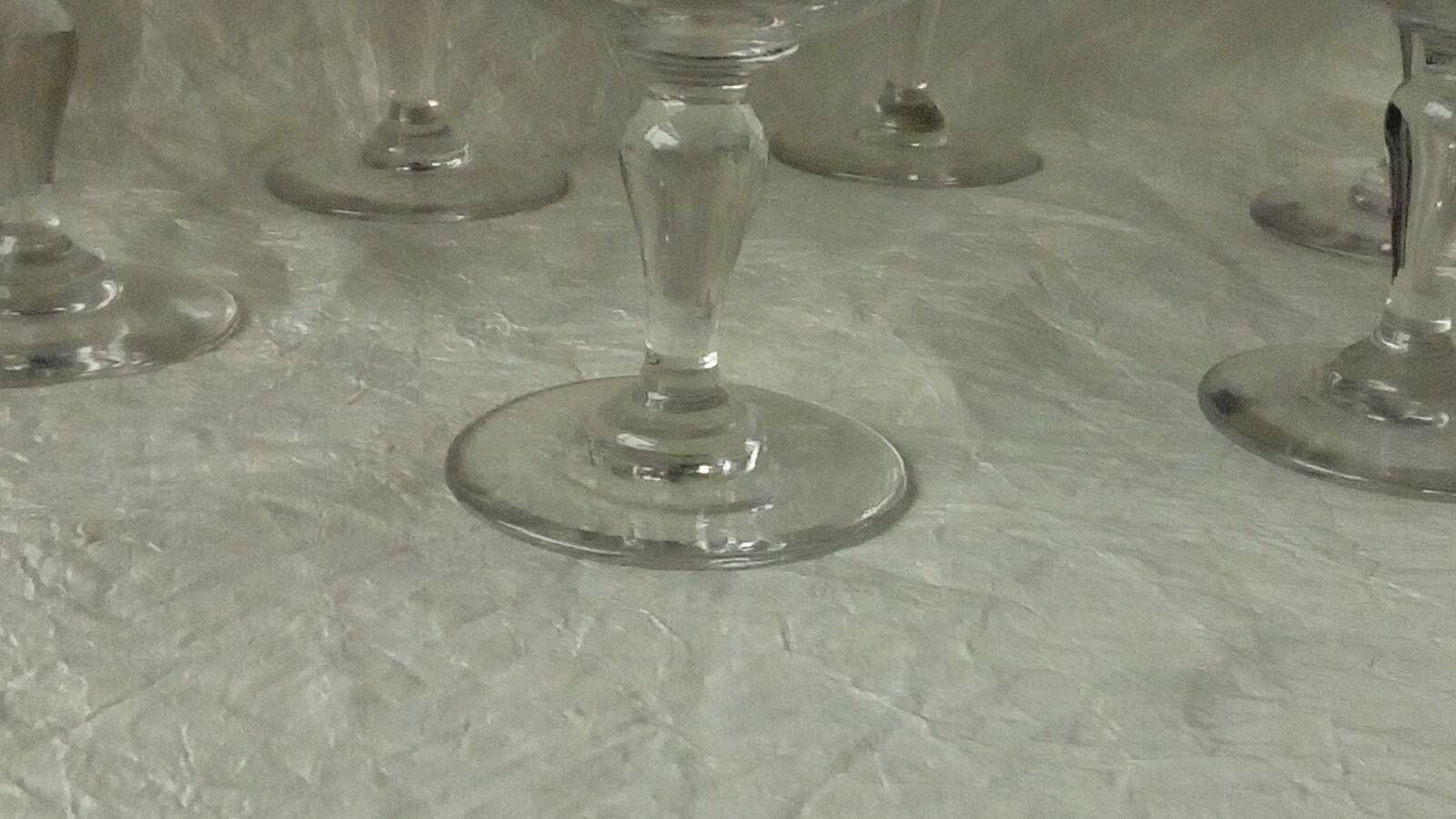 Antique faceted glass champagne coupes