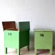 Table de rangement industrielle verte, années 1960