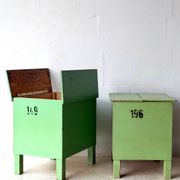 Table de rangement industrielle verte, années 1960
