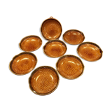 Series of 8 hollow plates Sarreguemines fish