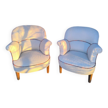 Paire de fauteuils crapaud
