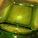 Green glass ashtray