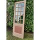 Old moulded glass communication door 221x83cm 15 small panes