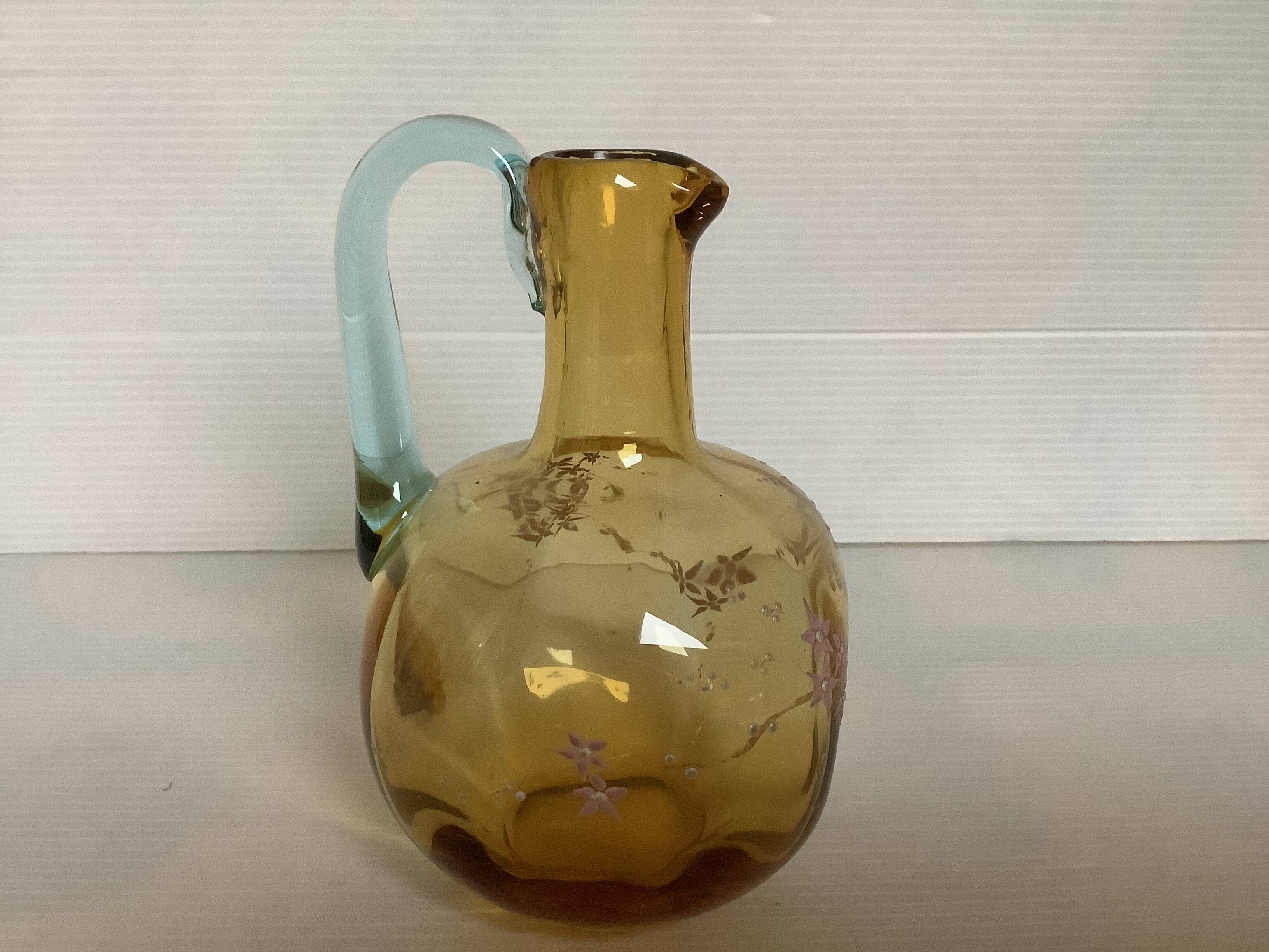 Square enamelled flower carafe