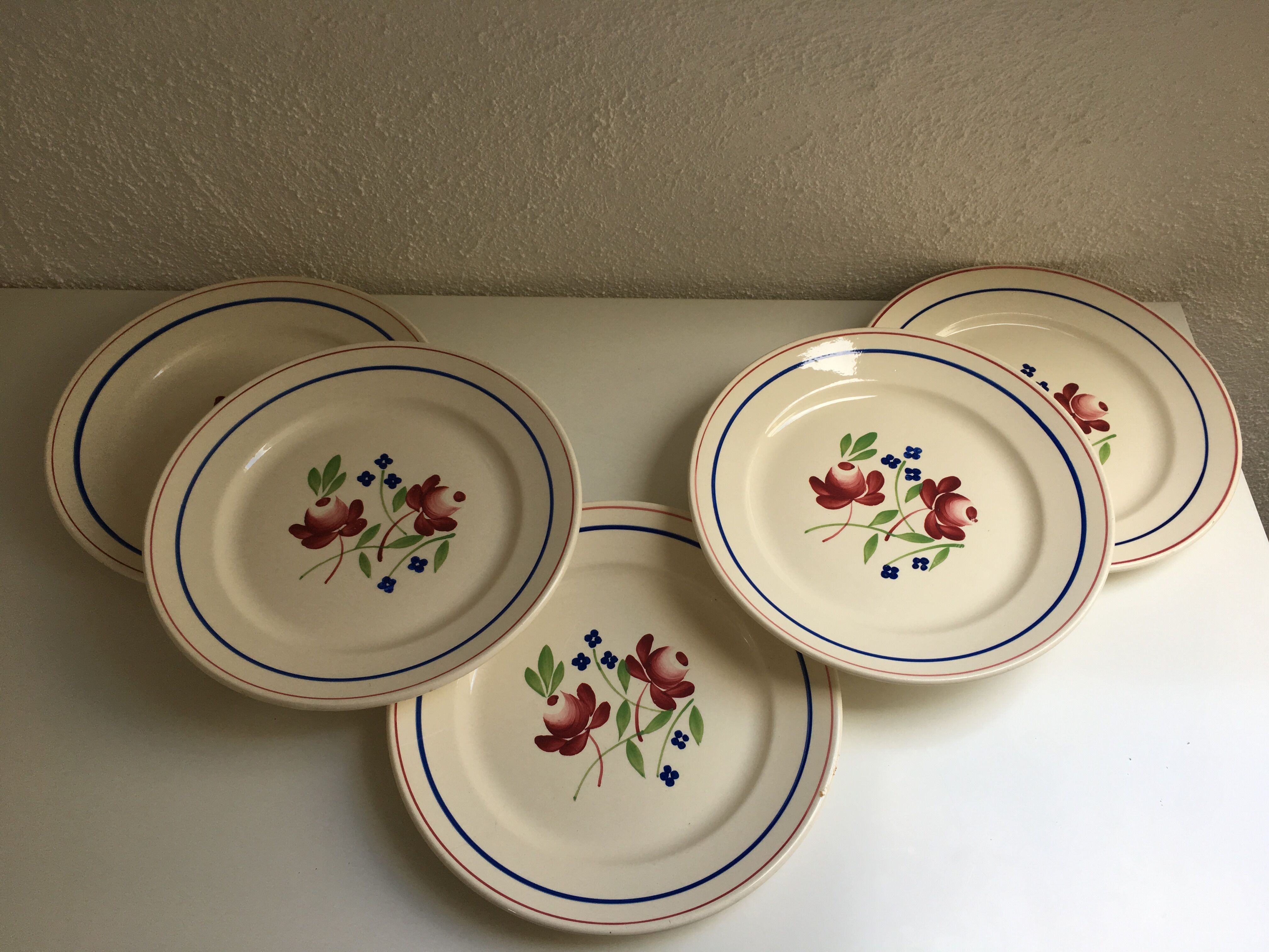 Lot 5 assiettes à dessert Luneville