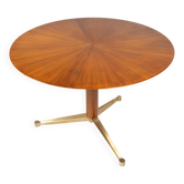 Table à manger par Melchiorre Bega, laiton et bois, Italie, années 1950