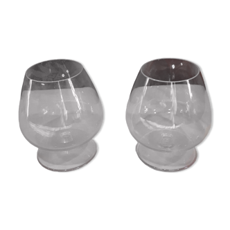 Two crystal cognac glasses "Cristal Saint Louis"