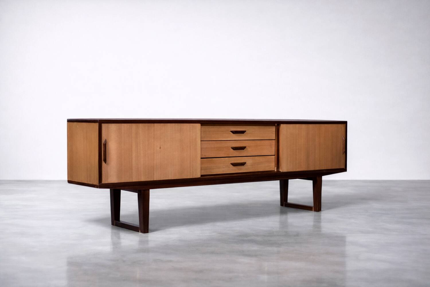Vintage Mid-Century Danish Modern Wooden Sideboard with Drawers, 1970s