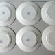 Set of 6 flat plates, Saint Amand model Suzanne, floral decoration