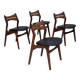 1960s, set of 4 reupholstered Danish dining chairs, design by Erik Buck.