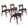 1960s, set of 4 reupholstered Danish dining chairs, design by Erik Buck.