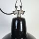 Industrial Black Enamel Factory Lamp with Cast Iron Top, 1950s