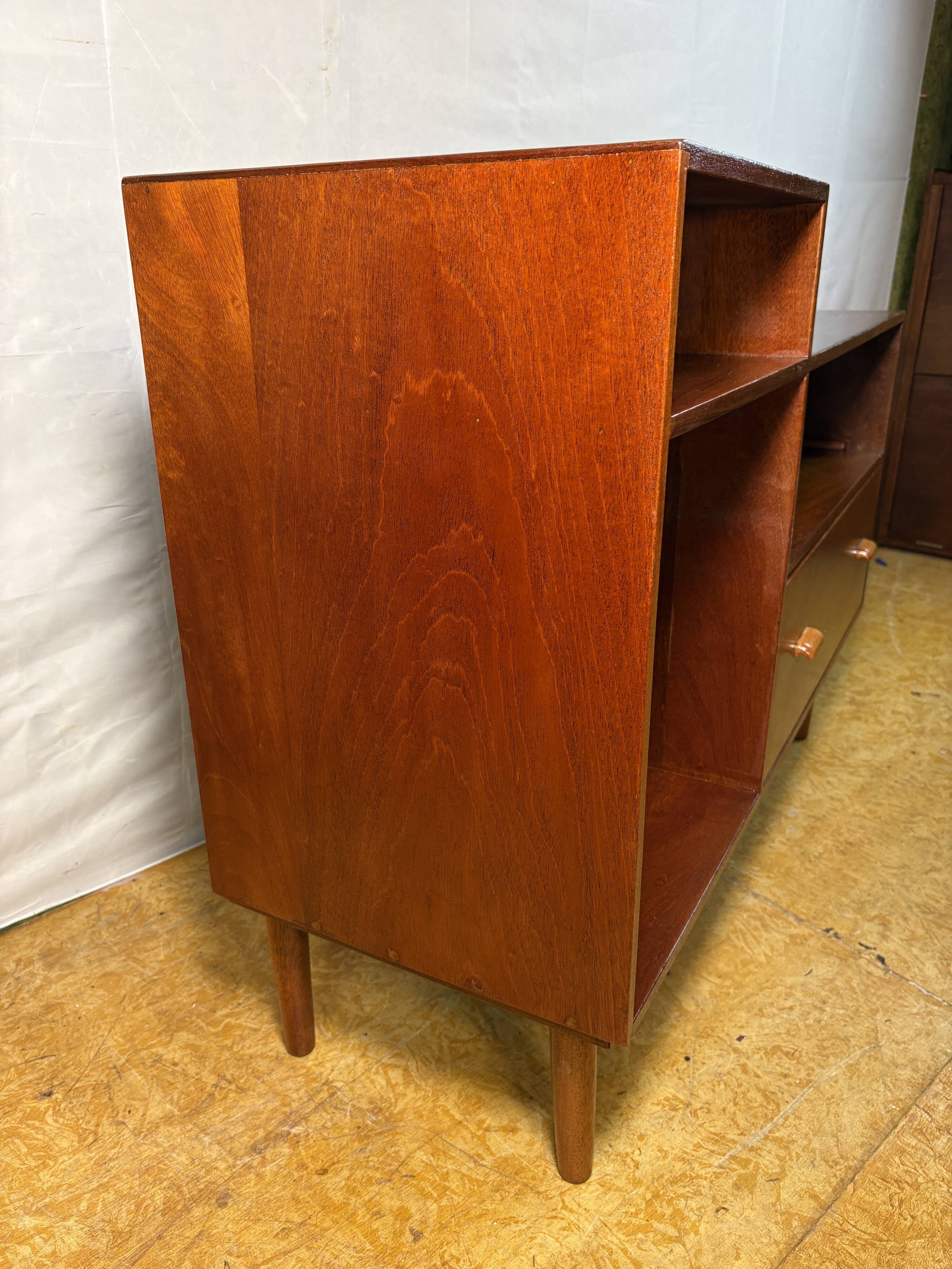 Mid Century Retro Teak Telephone Seat / Media Cabinet (Circa 1960)  A super