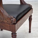 1920-30s, set of 2 armchairs, design after Georges Jacob, carved teak wood.