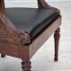 1920-30s, set of 2 armchairs, design after Georges Jacob, carved teak wood.