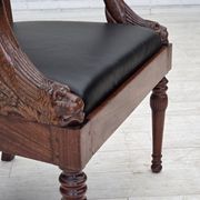 1920-30s, set of 2 armchairs, design after Georges Jacob, carved teak wood.