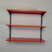 Tomado Holland - A. Dekker wall shelf, orange and black, 1970s
