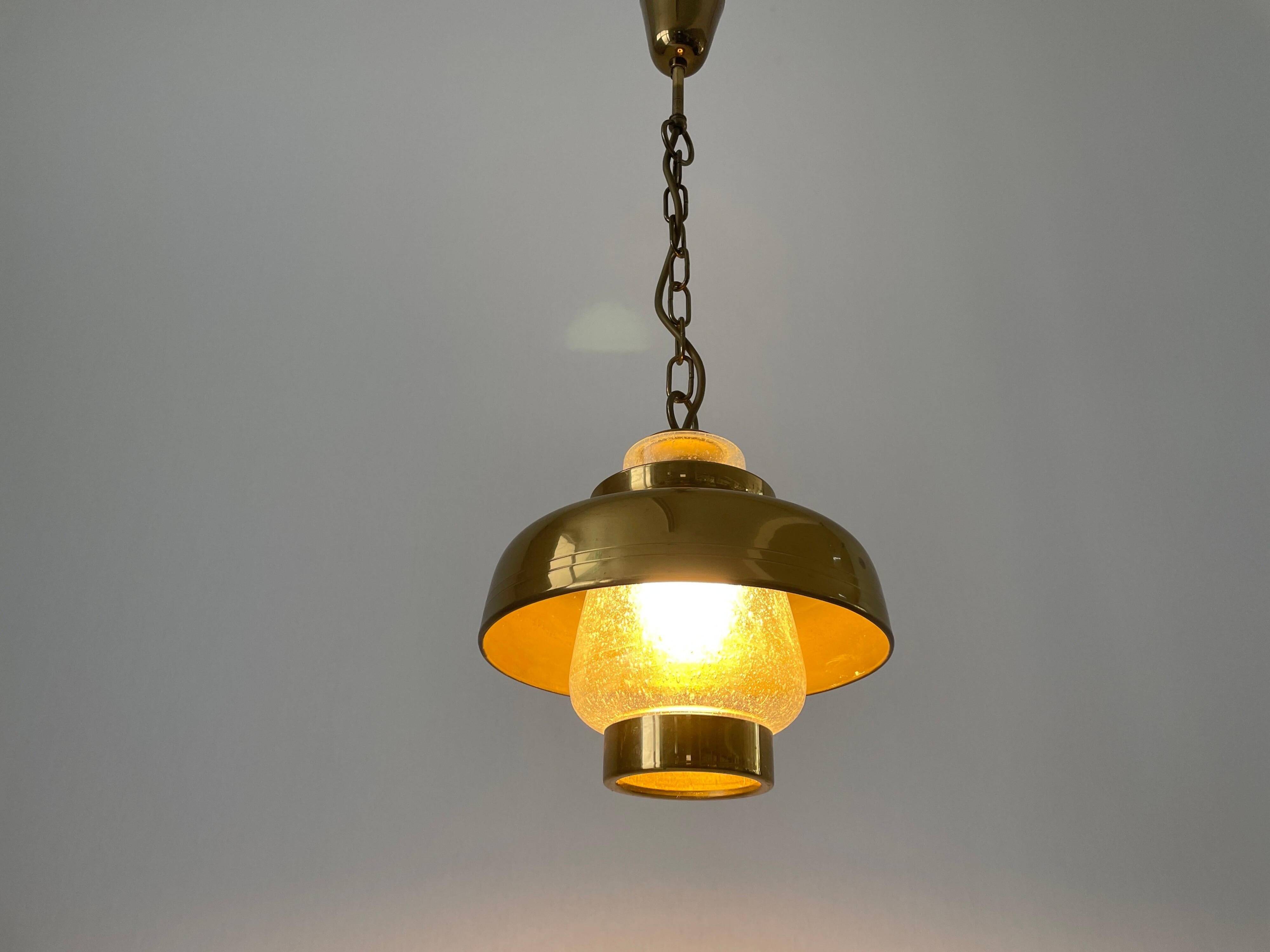 Brass and bubble glass ceiling light, 1960s, Germany