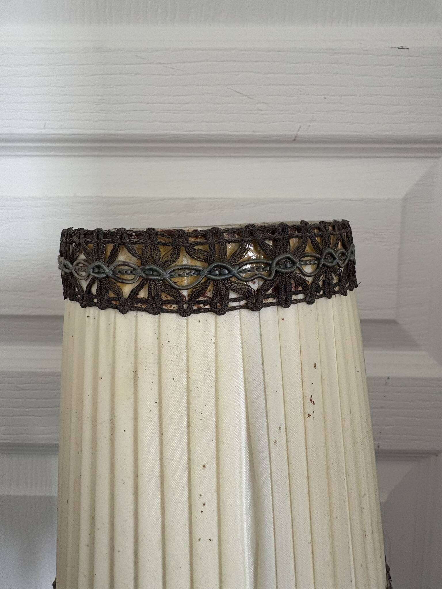 Antique Florentine Table Lamp Italian Blue Porcelain Ceramic