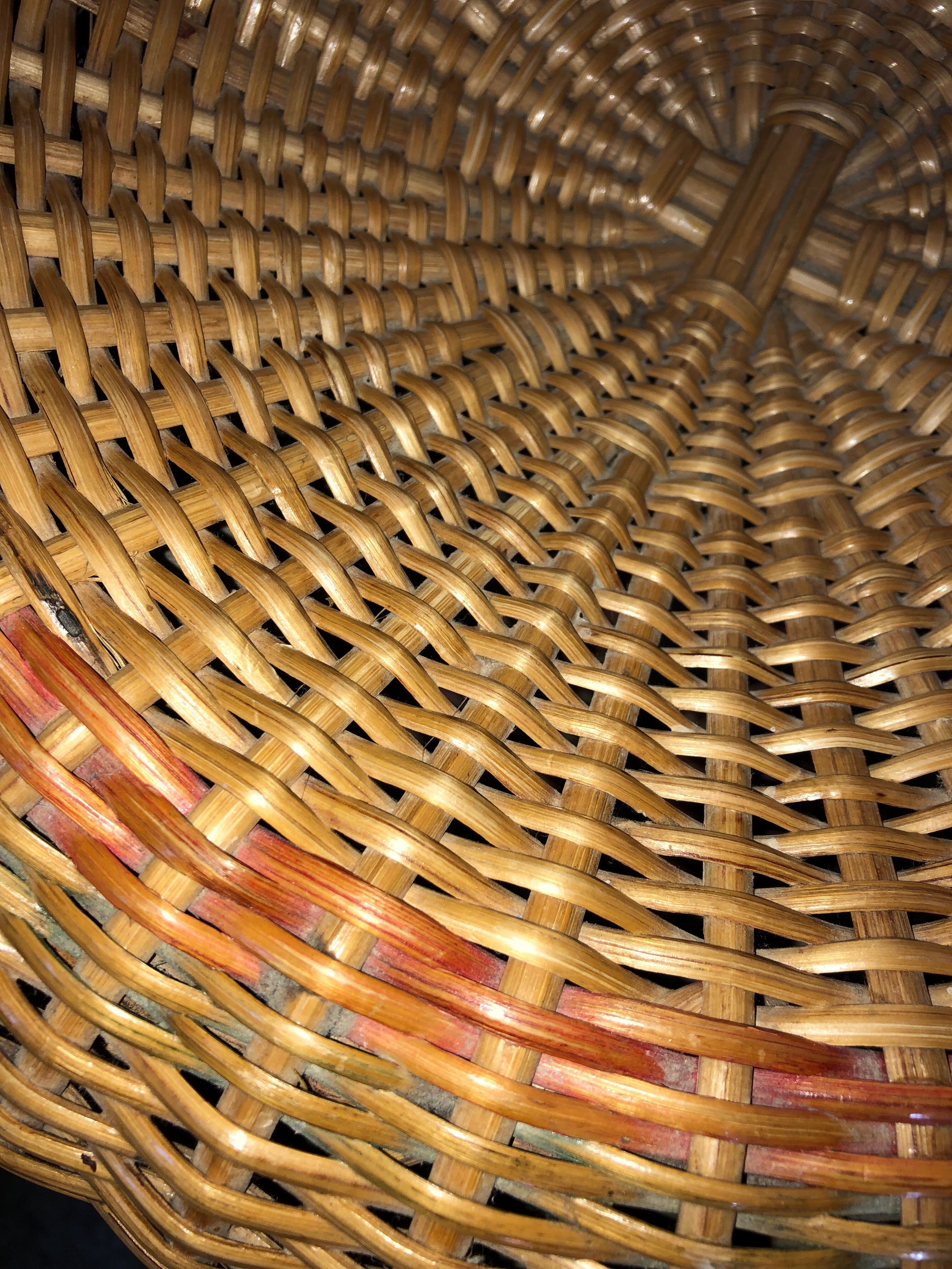 Old 60s rattan stool