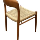 Set of 4 JL Moller model 75 chair by Niels Otto Moller Danish Design