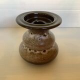 Ceramic candle holder brown white black