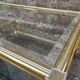 2-level coffee table Roche Bobois Hollywood Regency style brass and glass 70s