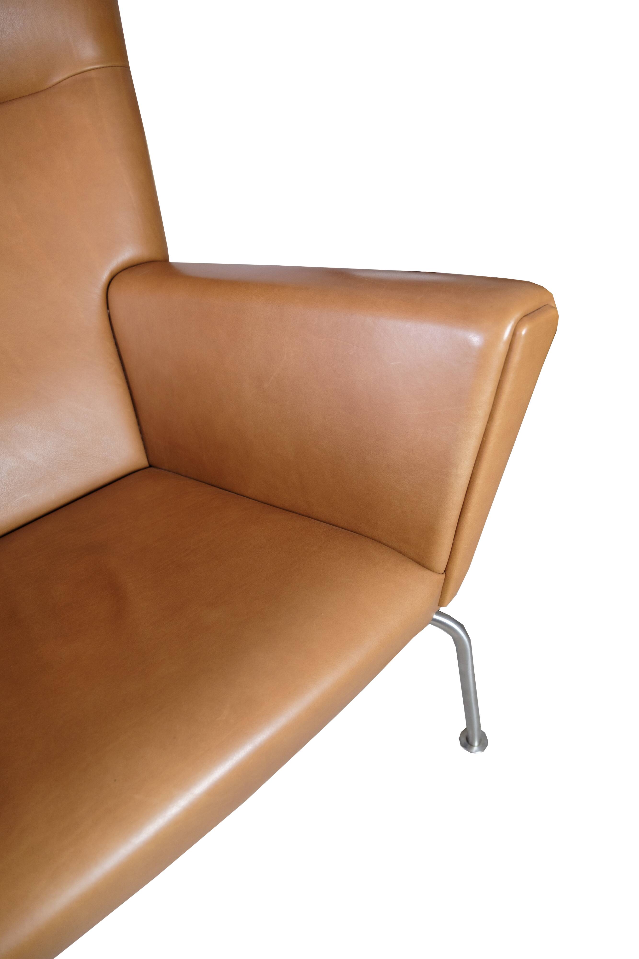 Wingchair Model Ch445 In Walnut Elegance Leather By Hans J. Wegner