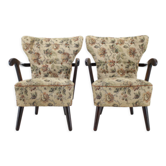 1940s pair of armchairs, czechoslovakia