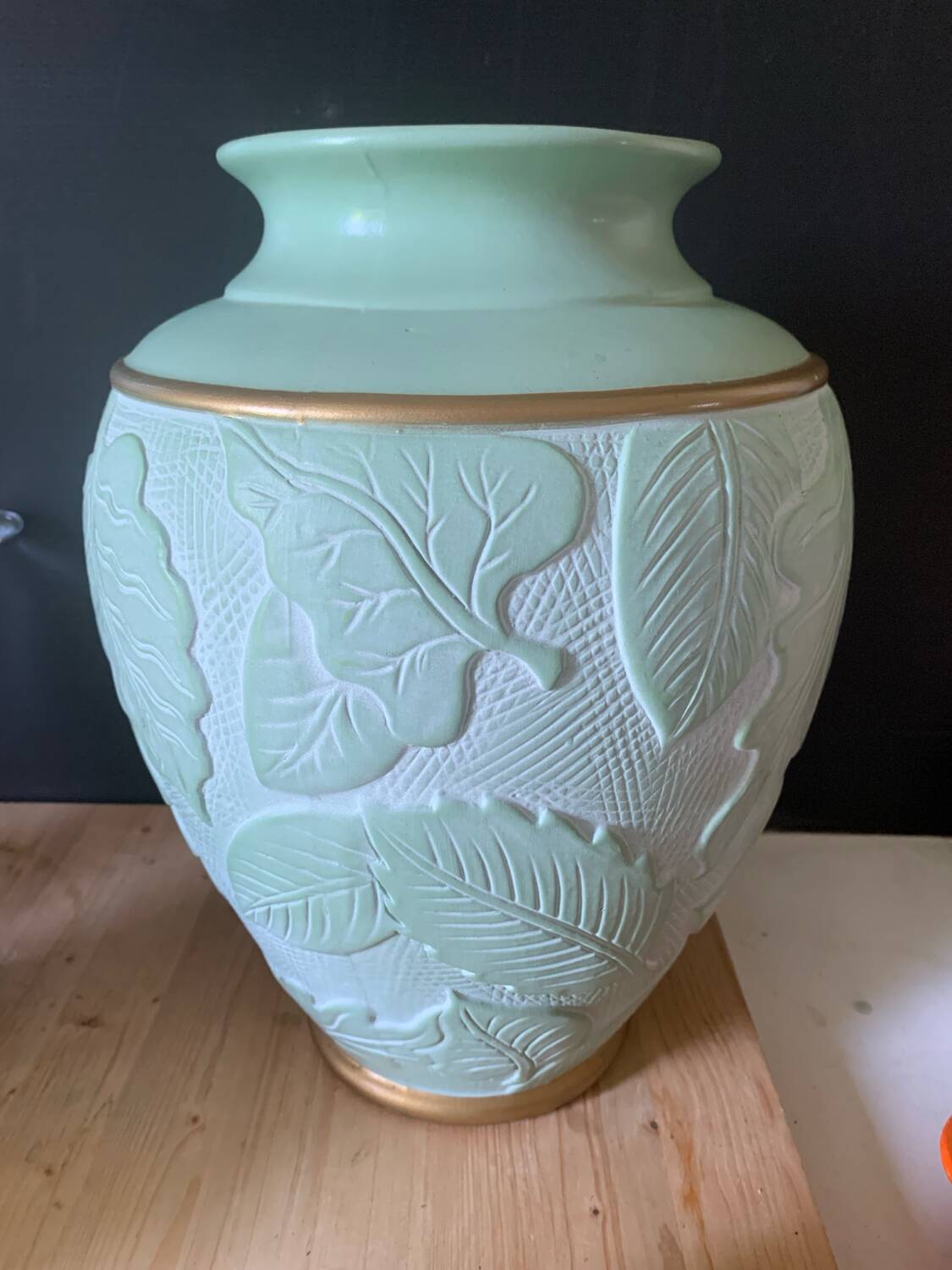 Large green vase