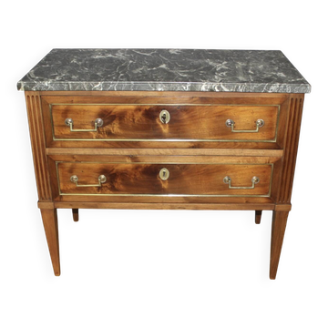 Commode Sauteuse Louis XVI en Noyer Fin XVIIIe