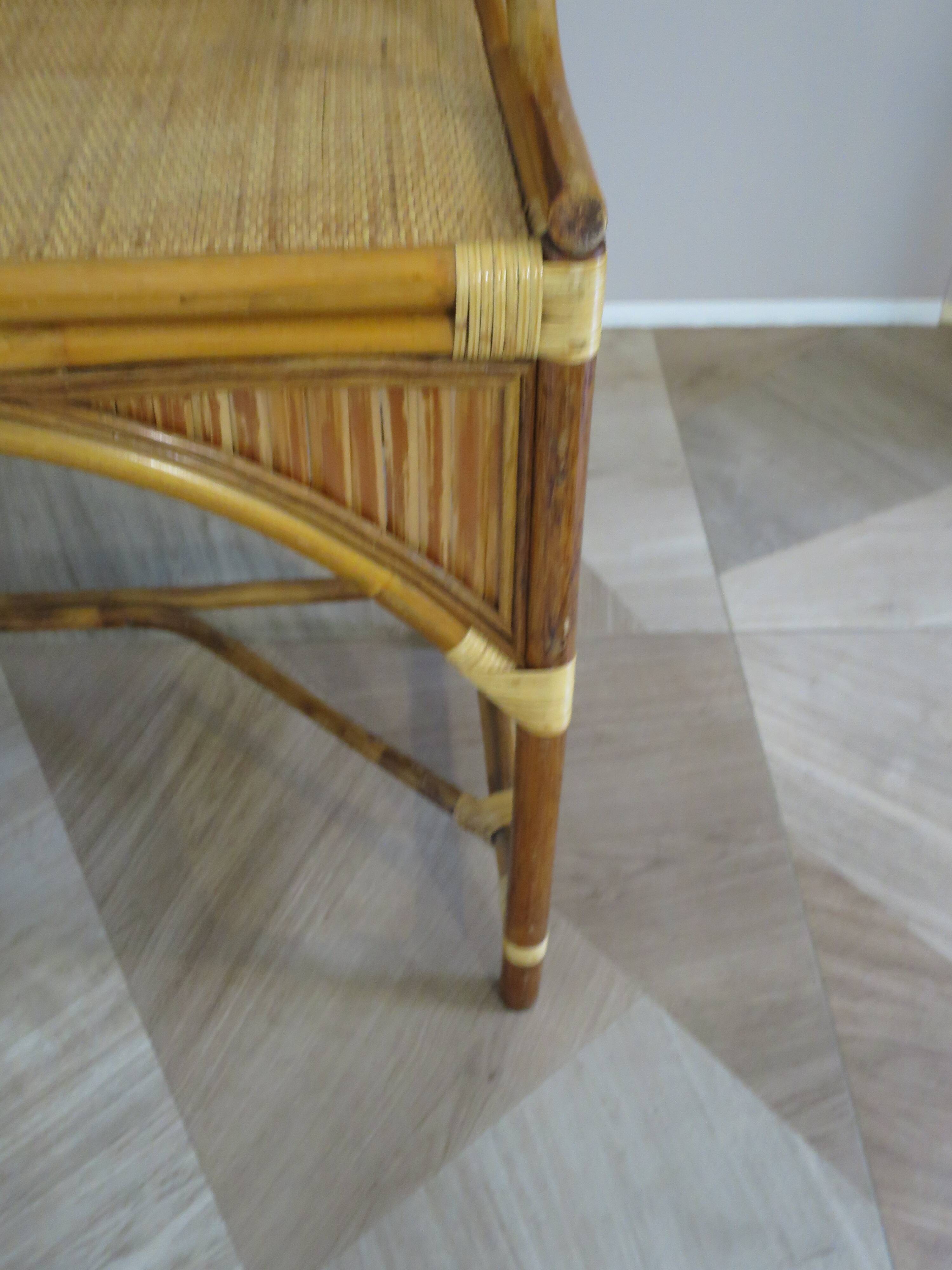 Vintage console/desk made of natural woven rattan, 1960s