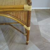 Vintage console/desk made of natural woven rattan, 1960s